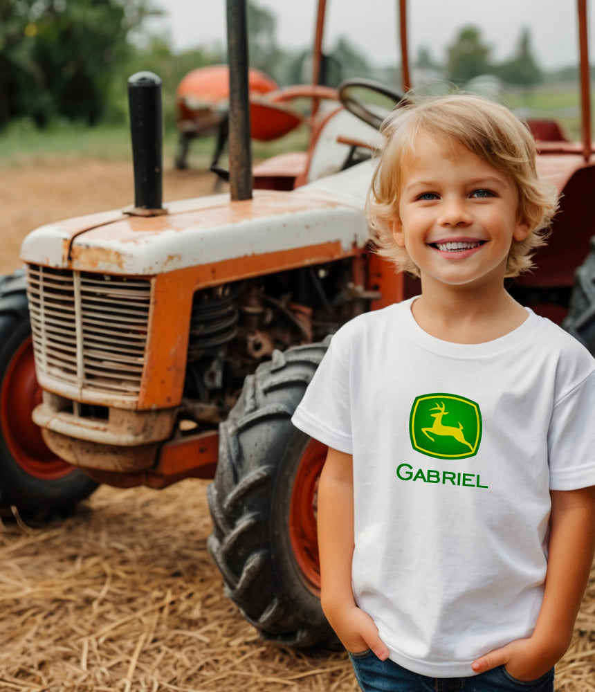 Tshirt John Deere Chasse Peche Tracteur Avec Prénom Personnalisé