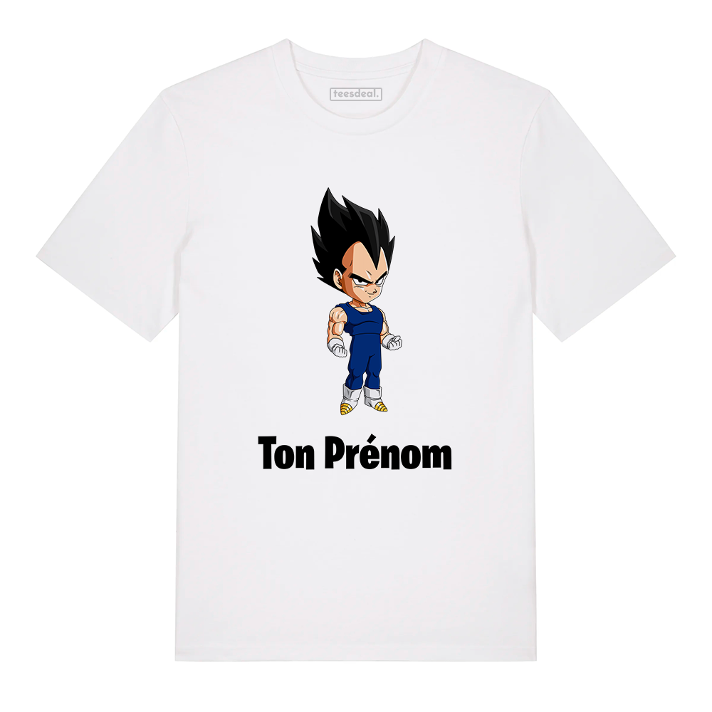 Tshirt Vegeta Dragon Ball Z Avec Prénom Personnalisé