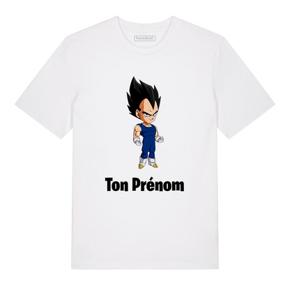 Tshirt Vegeta Dragon Ball Z Avec Prénom Personnalisé