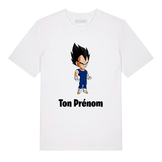 Tshirt Vegeta Dragon Ball Z Avec Prénom Personnalisé