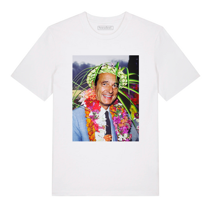 Tshirt Jacques Chirac Couronne Fleurs