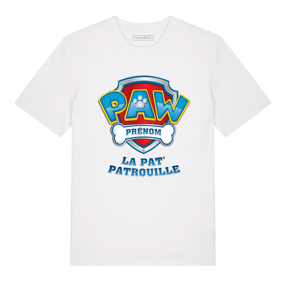 Tshirt Pat Patrouille Logo Avec Prénom Personnalisé