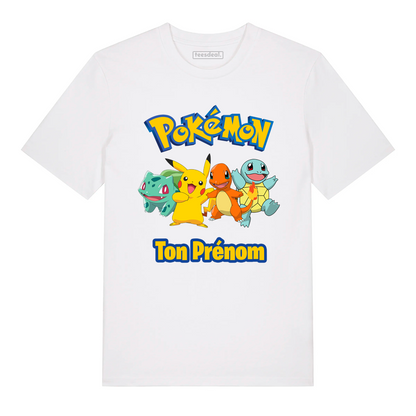 Tshirt Pokémon Avec Prénom Personnalisé